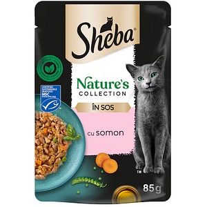 Hrana umeda pentru pisici SHEBA Nature's Collection, Adult, Somon, 28 x 85 g