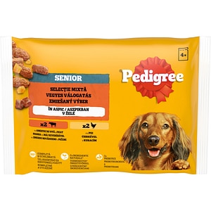 Hrana umeda pentru caini PEDIGREE, Senior, Mix in aspic, 4 x 100 g
