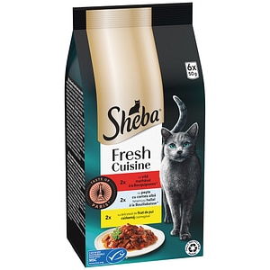 Hrana umeda pentru pisici SHEBA Fresh Cuisine Taste of Paris, Adult, Mix in sos, 12 x 6 x 50 g