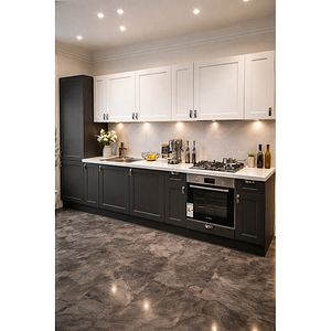 Mobila bucatarie Artemisia, PAL, 330 x 60 x 216 cm, grafit-alb