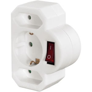 Adaptor priza HAMA 108846, EU, Schuko, alb