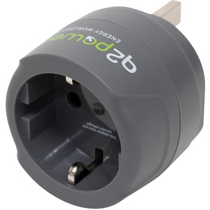 Adaptor priza EU - UK HOME Q2, alb/gri