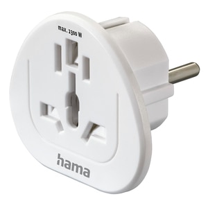 Adaptor priza HAMA 223455, Tip E si F, EU, alb