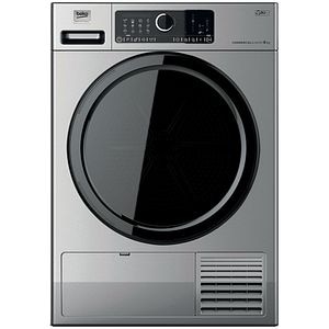 Uscator de rufe BEKO PROFESSIONAL AWZ 8HPS/PRO BP, Pompa de caldura, 8 kg, 15 programe, Clasa D, argintiu