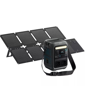 Kit power station ANKER Solix C300X AC, panou solar, 300W, 288Wh, AC, USB-A, USB-C, MC4, XT60, negru