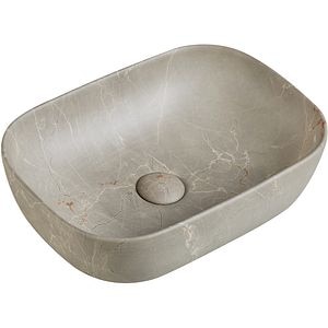 Lavoar pe blat, portelan,  46 x 33 cm, aspect marmura, crem