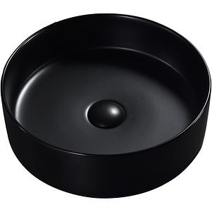 Lavoar pe blat, portelan, 40 cm, negru mat