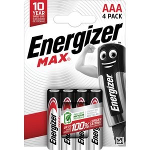 Baterii alcaline ENERGIZER AAA, 1.5V, 4 bucati