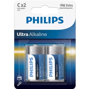 Baterie alcalina PHILIPS LR14, C, 2 bucati