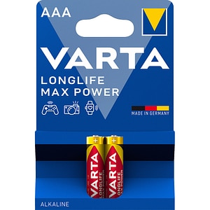 Baterii alcaline AAA VARTA Longlife Max Power, 2 bucati