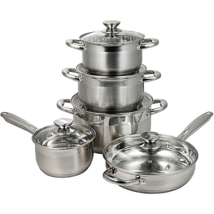 Set vase BERGNER Munich BG-32144-MM-RO, 10 piese, 16-24cm, 1.8-6.1l, inox