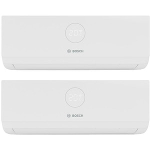 Sistem aer conditionat pentru 2 incaperi BOSCH Climate 3000i, 9000/12000 BTU, A++/A+, Inverter, Unitate externa 21000 BTU, Afisaj, alb
