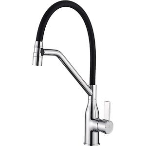 Baterie bucatarie LAVEO Botta B45 778D, pipa flexibila, alama, crom-negru