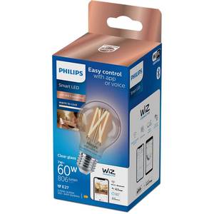 Bec LED Smart Vintage PHILIPS 8719514371989, E27, 7W, 806 lm, Bluetooth, Dimabil, Wi-Fi, lumina variabila, compatibil Alexa, Google Assistant