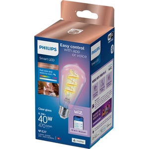Bec LED PHILIPS SMART, E27, 6.3W, 470 lm, Wi-Fi, lumina variabila, compatibil Alexa, Google Assistant