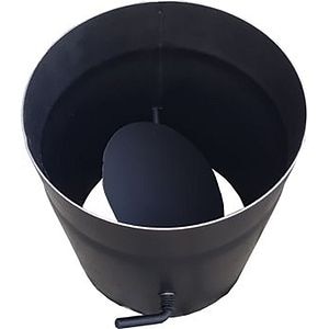 Burlan cu clapeta MSS, D150 mm, lungime 250 mm, otel, negru