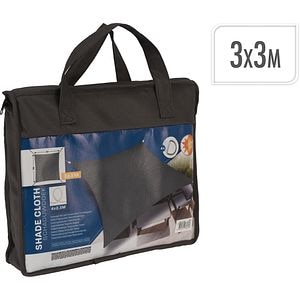 Copertina patrata, 300 x 300 cm, UPF 50+, cu franghii prindere si husa transport, poliester, gri inchis