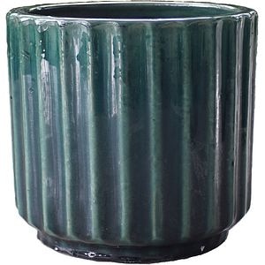 Ghiveci flori VERVE M, ceramica, D 28 cm, verde inchis