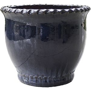 Ghiveci flori VERVE L, ceramica, D 37 cm, albastru inchis