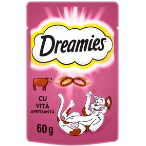 Recompensa pentru pisici DREAMIES, Snack, Vita, 60 g