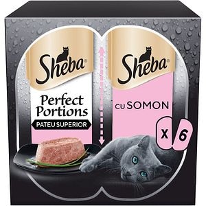 Hrana umeda pentru pisici SHEBA Perfect Portions, Adult, Somon, 6 x 37.5g