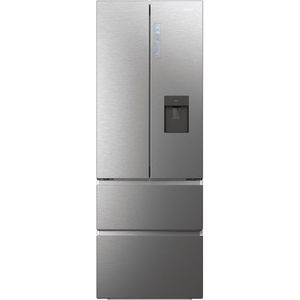 Side by Side HAIER HFR7720DWMP, Total No Frost, 477 l, H 201 cm, Clasa D, Dozator apa, inox
