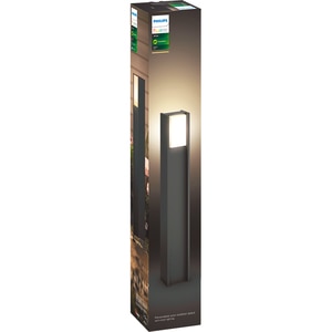 Stalp iluminat smart PHILIPS Hue Turaco, E27, 9W, 806lm, 2700K, IP44, negru
