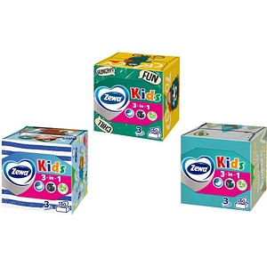 Servetele faciale ZEWA Kids, 3 straturi, 60 bucati, 12 pachete