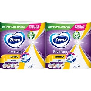 Prosoape de hartie ZEWA Jumbo, 3 straturi, 2 role, 460 foi