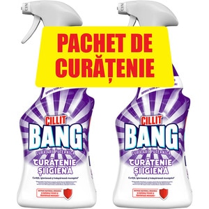 Pachet Solutie de curatare pe baza de clor CILLIT Bang Curatenie si Igiena, 2 x 750 ml