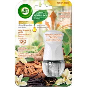 Odorizant de camera electric AIR WICK, Lemn de Santal & Vanilie, 19 ml