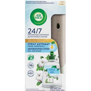 Odorizant de camera automat fara aerosoli AIR WICK, Bumbac proaspat, 228 ml