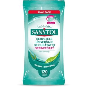 Servetele umede dezinfectante SANYTOL Eucalipt, 60 bucati