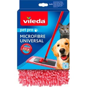 Rezerva mop plat VILEDA Pet Pro Universal, microfibra, rosu