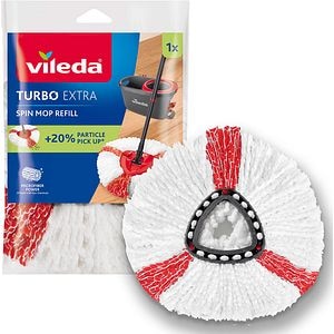 Rezerva mop VILEDA Turbo Extra, alb-rosu