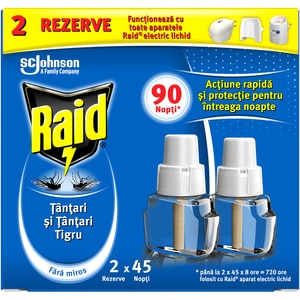 Set rezerve aparat electric anti-tantari RAID, 90 Nopti, 2 x 27 ml