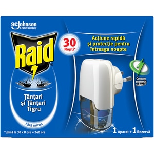 Aparat electric anti-tantari RAID Liquid, 30 nopti, 21 ml