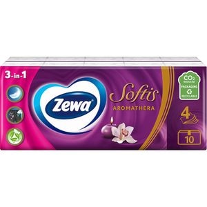 Servetele nazale ZEWA Softis Aromathera, 4 straturi, 10 x 9 buc