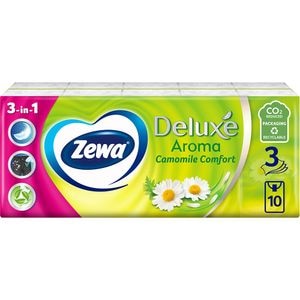 Servetele nazale ZEWA Deluxe Camomile, 3 straturi, 10 x 10 buc