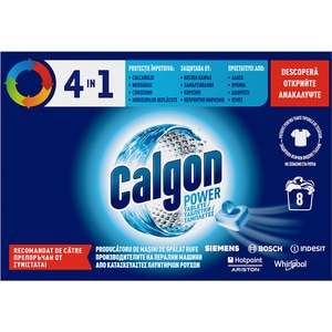 Tablete anticalcar pentru masina de spalat Calgon 4in1, 8 spalari
