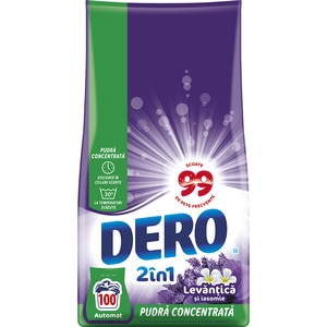 Detergent automat DERO 2in1 Levantica si iasomie, 7.5 kg, 100 spalari