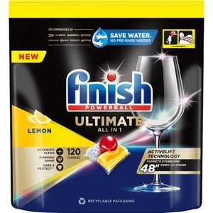Detergent pentru masina de spalat vase FINISH Ultimate Lemon, 120 capsule