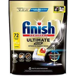 Detergent pentru masina de spalat vase FINISH Ultimate Plus Lemon, 72 capsule