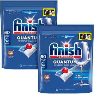 Pachet Detergent pentru masina de spalat vase Finish Quantum, 2x60 buc