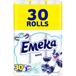 Hartie igienica EMEKA White, 3 straturi, 30 role