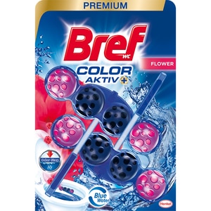 Odorizant toaleta BREF Color Aktiv Fresh Flower, 2 x 50g