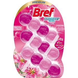 Odorizant toaleta BREF Brilliant Gel All in 1 Spring Rain, 3 x 42 g