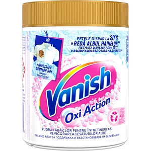 Pudra pentru indepartarea petelor VANISH Oxi Action, haine albe, 470g