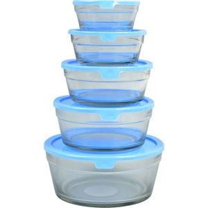 Set caserole MYRIA MC4048, 5 piese, sticla, transparent