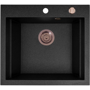 Chiuveta bucatarie PYRAMIS Altexia Square 57, 1 cuva, compozit granit, negru